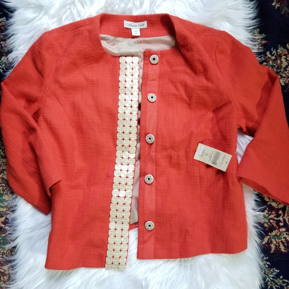 Coldwater creek 8p shell embellished jacket - Picture 1 of 7